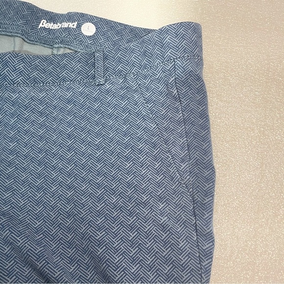 Betabrand yoga work pants Blue Herringbone Boot Cut  Large Petite LP - Picture 6 of 9
